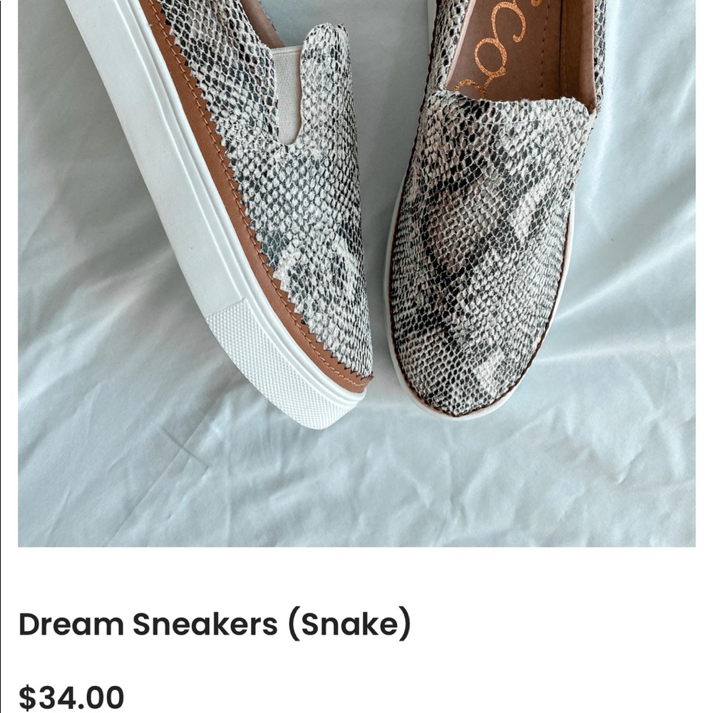Snakeprint Slip On Sneakers